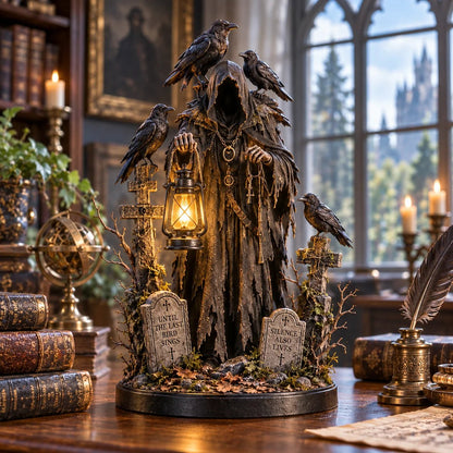 Keeper of the Last Light – Raven Guardian Lantern Statue