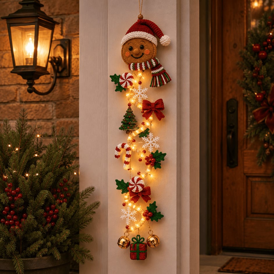 🎄Light‑Up Glowing Christmas Door Hanger ✨ Festive Home Decor