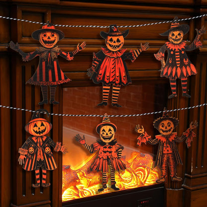 Halloween Vintage bunting wooden