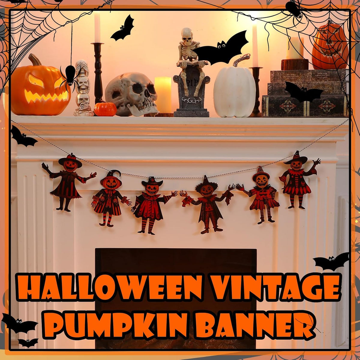 Halloween Vintage bunting wooden