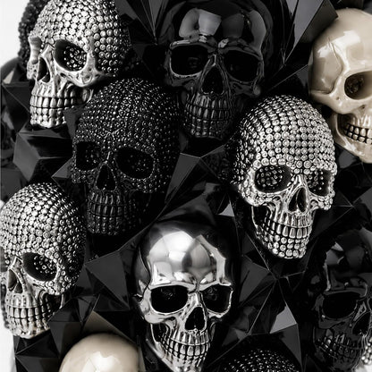 💎💀Gothic Skull & Crow Resin Vase- Halloween Dark Decor Vase