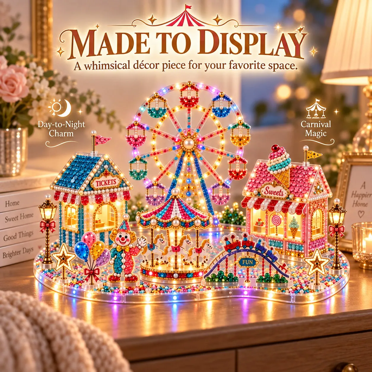 🎄 3D Christmas Village Gem Art DIY Kit – Sparkling Handmade Holiday Display