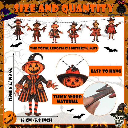 Halloween Vintage bunting wooden