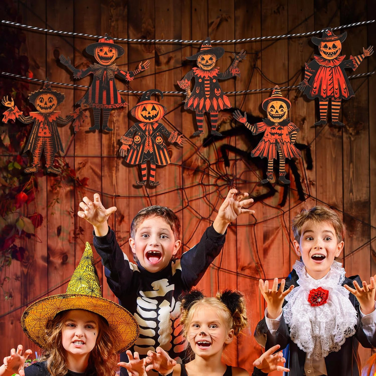 Halloween Vintage bunting wooden