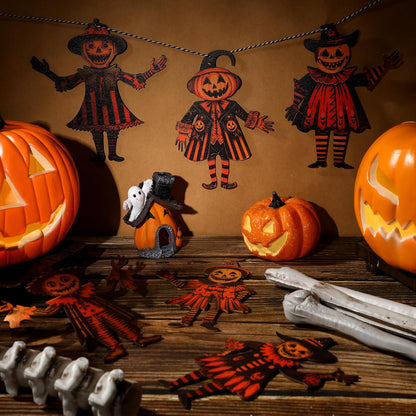 Halloween Vintage bunting wooden