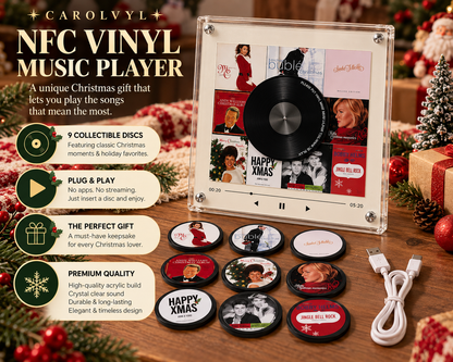🎵 NFC Vinyl Music Player – Personalized Christmas Song Disc Gift