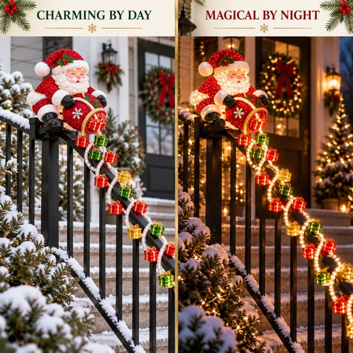 🔥Buy 2 Get 20% OFF🔥🎅 Santa Magic Gift Cascade Railing Light