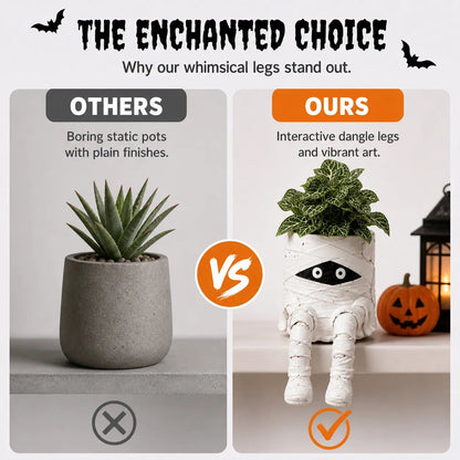 💯 49% OFF – 🎃 Halloween Hanging Leg Planter | Hand-Painted Resin Character Pot for Succulents, Shelves, Desks, Porches & Spooky Seasonal Displays 🪴