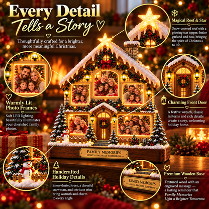 🎄 Family Reunion Memory Christmas Lamp – Lighted Photo House Keepsake
