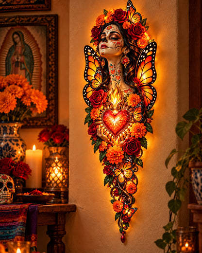 🕯️ Día de los Muertos Memorial Wall Light-❤️A Light for Those Who Live Forever in Our Hearts. ❤️