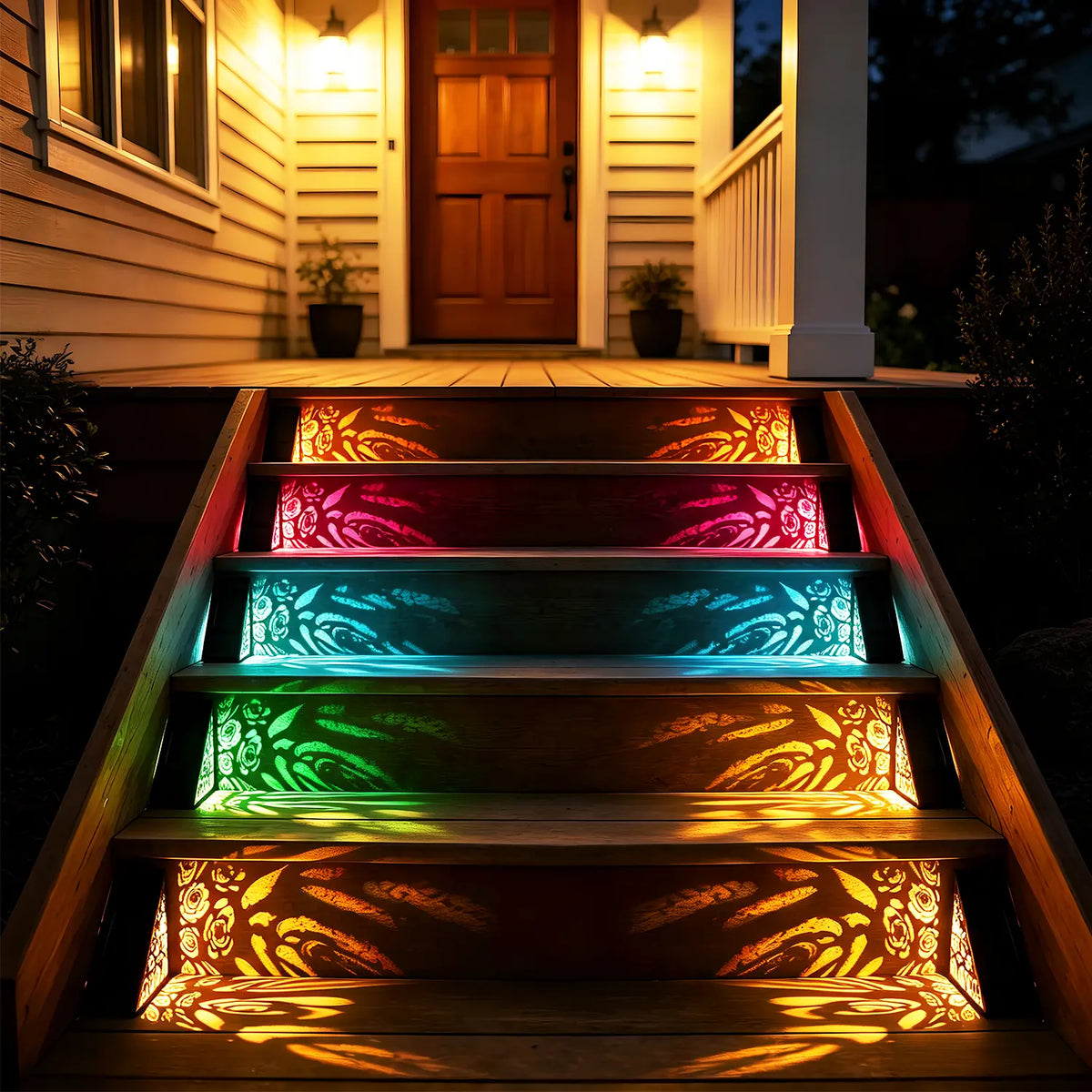 🔥 Buy 1 Get 1 Free 🔥 Solar Step Lights Outdoor — IP65 Waterproof LED Lights, Suitable for Decks, Stairs, Porches, Garden Paths, and Patio Steps