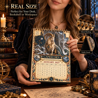 ⏳ Last Day 49% OFF – 🔮 2027 Zodiac Grimoire Desk Calendar | 12 Medieval-Inspired Zodiac Artworks for Astrology & Gothic Art Lovers ✨