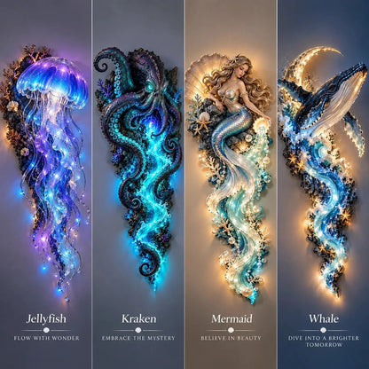 ⏰Limited 49% OFF - 🌊✨ Enchanted Ocean Legends™ Lighted Wall Décor Collection 🐋🧜‍♀️