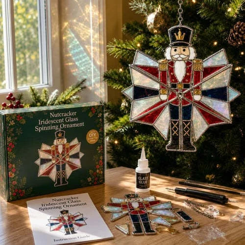 🎄Beginner-Friendly Christmas Iridescent Suncatcher DIY Kit | Complete Kit with Glass-Style Panels, Metal Frames, Hanging Chain, Tools & Step-by-Step Guide Included 💕