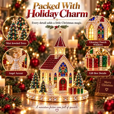 ✨🔥Magical Christmas Village 3D Gem Art DIY Kit
