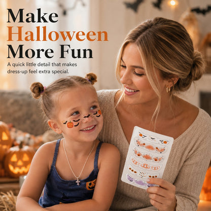 🎃 Halloween Freckle Face Tattoos – 6 Spooky-Cute Designs