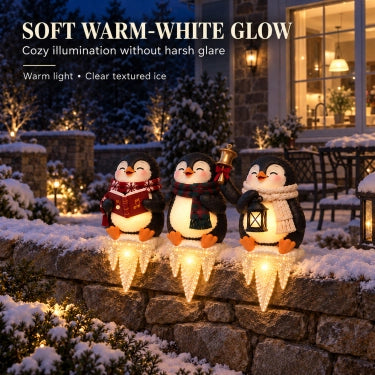🎁Last Day 49% OFF🎄Lighted Penguin Icicle Window Ledge Set