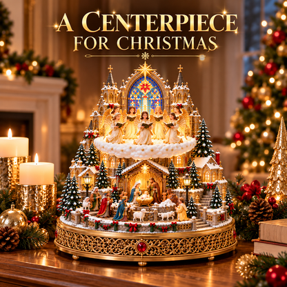 🔥 LAST DAY 49% OFF 🔥 Heavenly Angel Choir | Lighted & Rotating Christmas Nativity Village