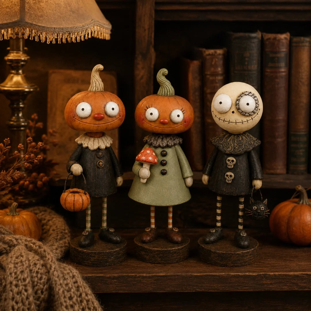 🎃Primitive Pumpkin Friends –  🧡Vintage Halloween Collectible Figurines