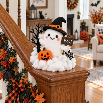 👻✨ Glowing Ghost Stairway Decor – Spooky Halloween Railing Lights