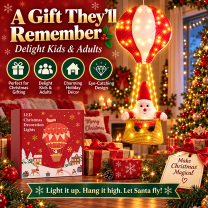 🎅  Santa Hot Air Balloon Christmas Lights – 125 LED Hanging Holiday Decoration ✨