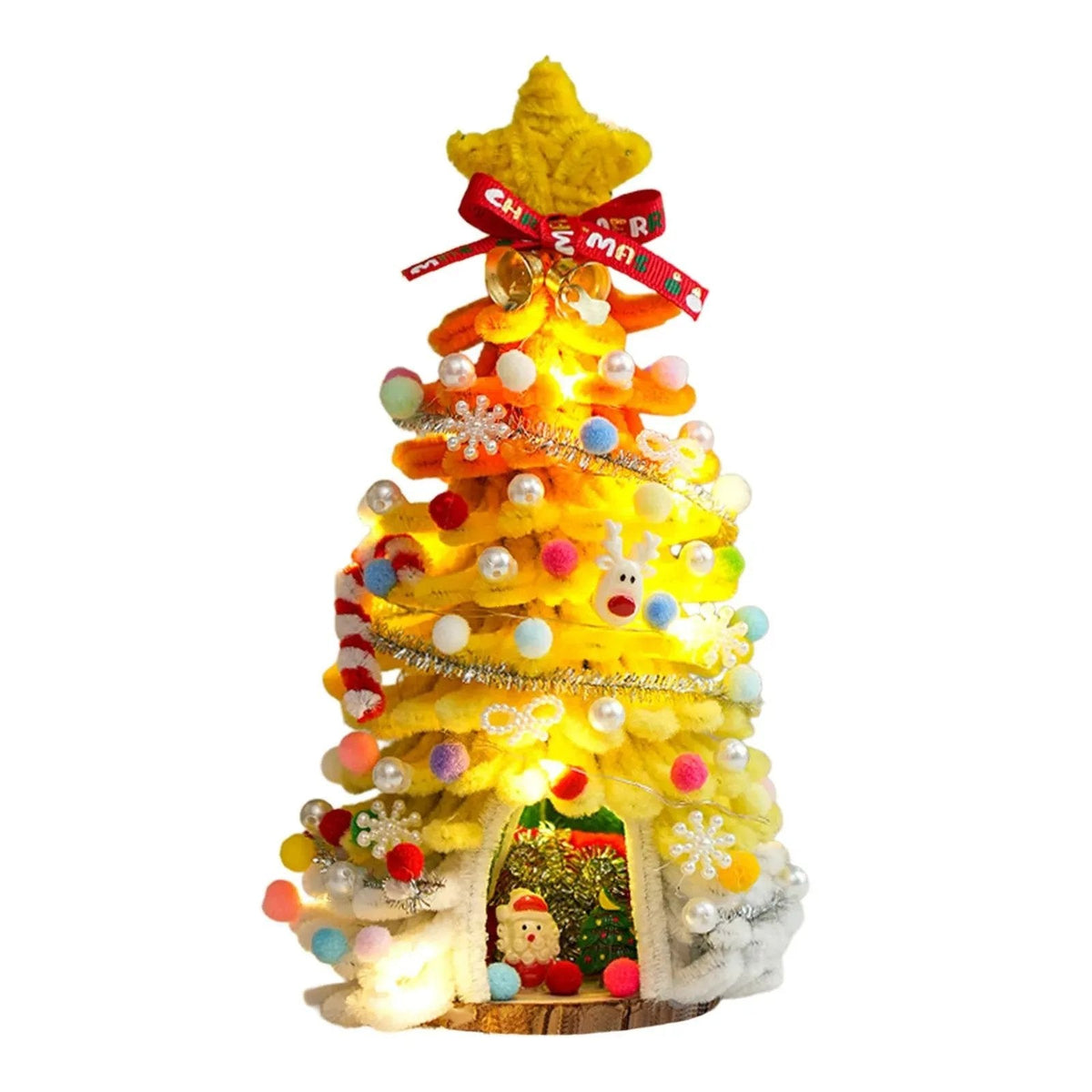 ⏰ 50% Off Sale 🎄✨DIY Pipe-Cleaner Christmas Tree House Kit with Lights