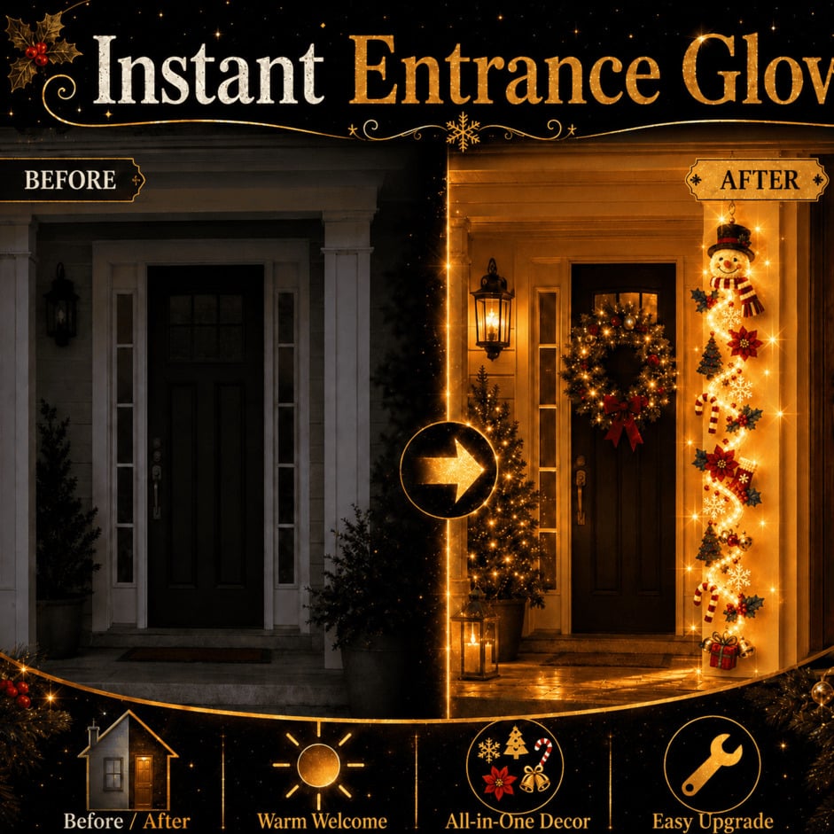 🎄Light‑Up Glowing Christmas Door Hanger ✨ Festive Home Decor