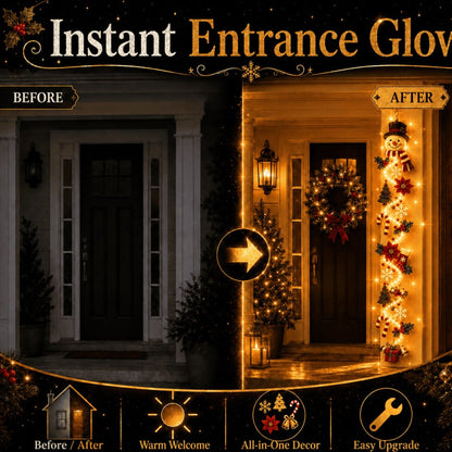 🎄Light‑Up Glowing Christmas Door Hanger ✨ Festive Home Decor