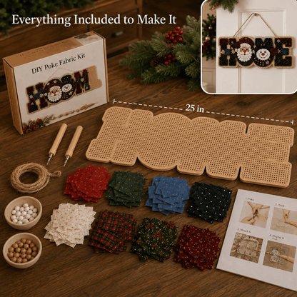 🔥 Last Day 49% OFF | 🏡 HOME Sweet HOME DIY Fabric Poke Art Kit ✨