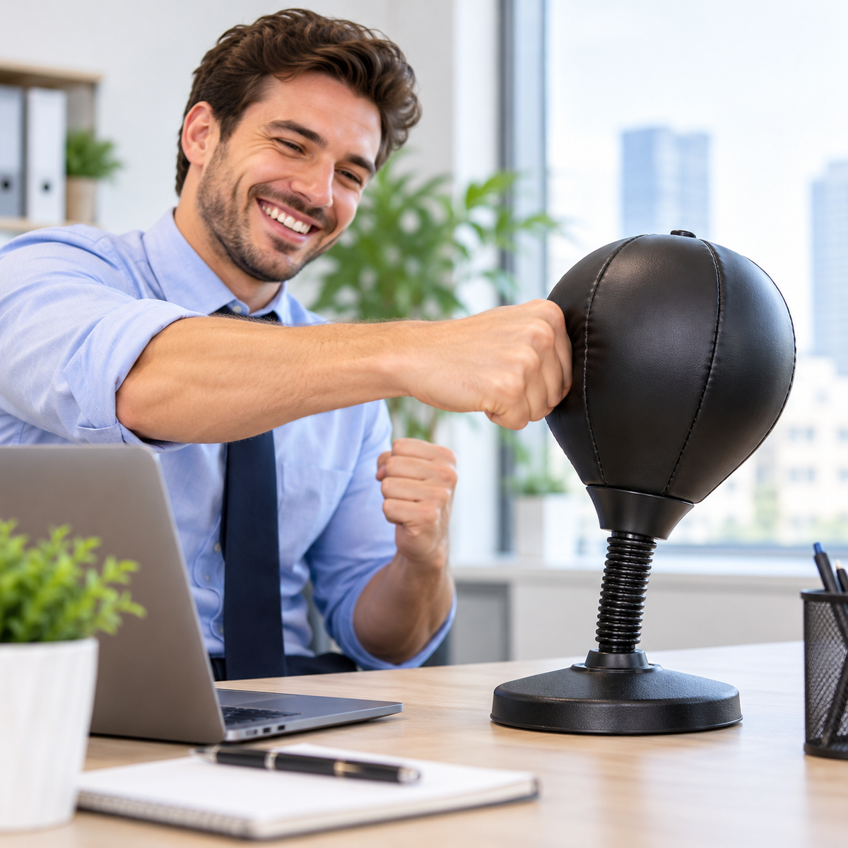 🥊 Bavixa.com™ Desktop Punching Bag – Stress-Busting Desk Toy with Suction Base