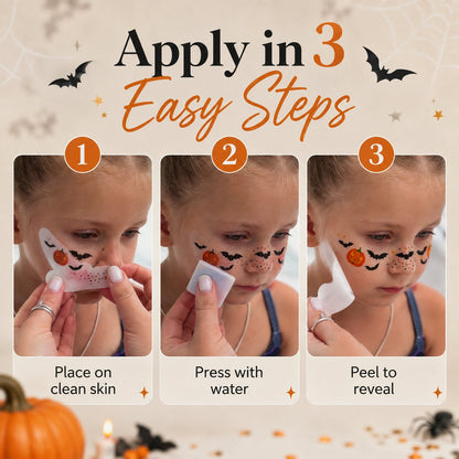 🎃 Halloween Freckle Face Tattoos – 6 Spooky-Cute Designs