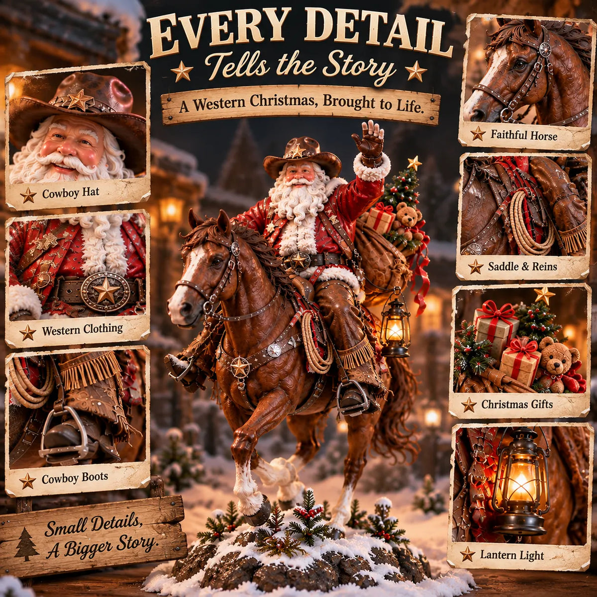 🔥Last Day 48% OFF🎄🤠 The Old West Cowboy Santa – A Homeward Christmas Keepsake