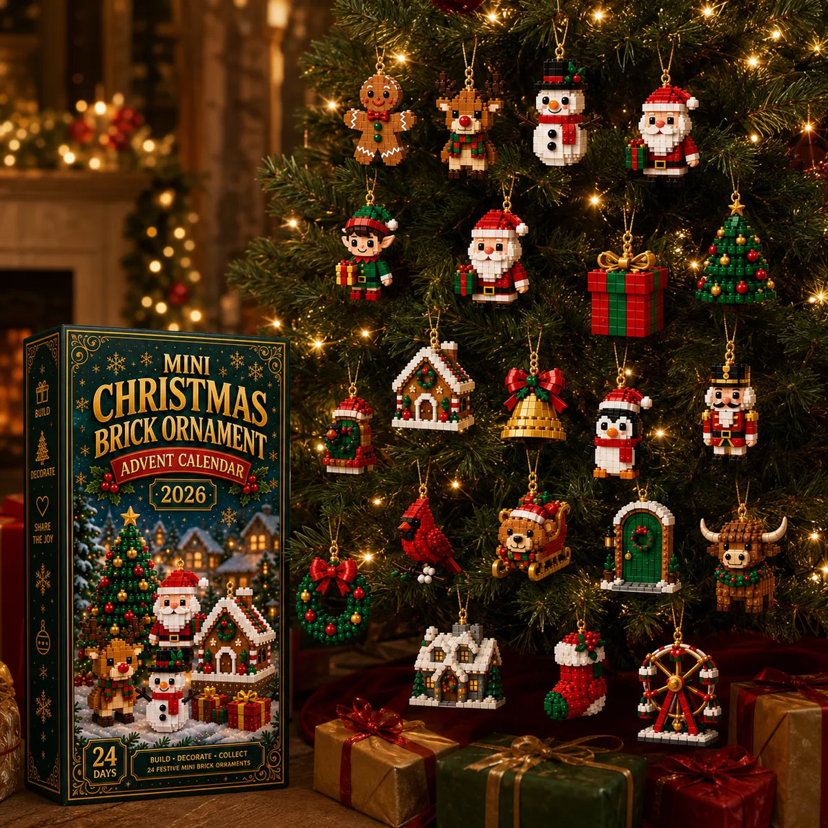⏳ Last Day 49% OFF – 🎄24-Day Mini Christmas Brick Ornament Advent Calendar
