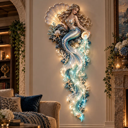 ⏰Limited Stock 49% OFF - 🌊✨ Enchanted Ocean Legends™ Lighted Wall Décor Collection 🐋🧜‍♀️