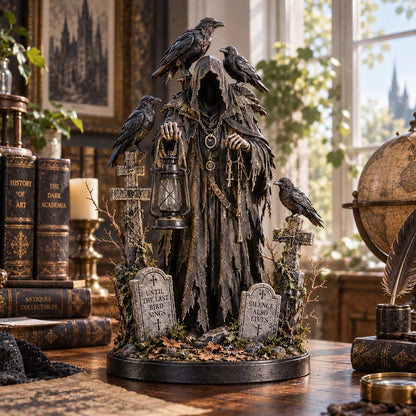 Keeper of the Last Light – Raven Guardian Lantern Statue