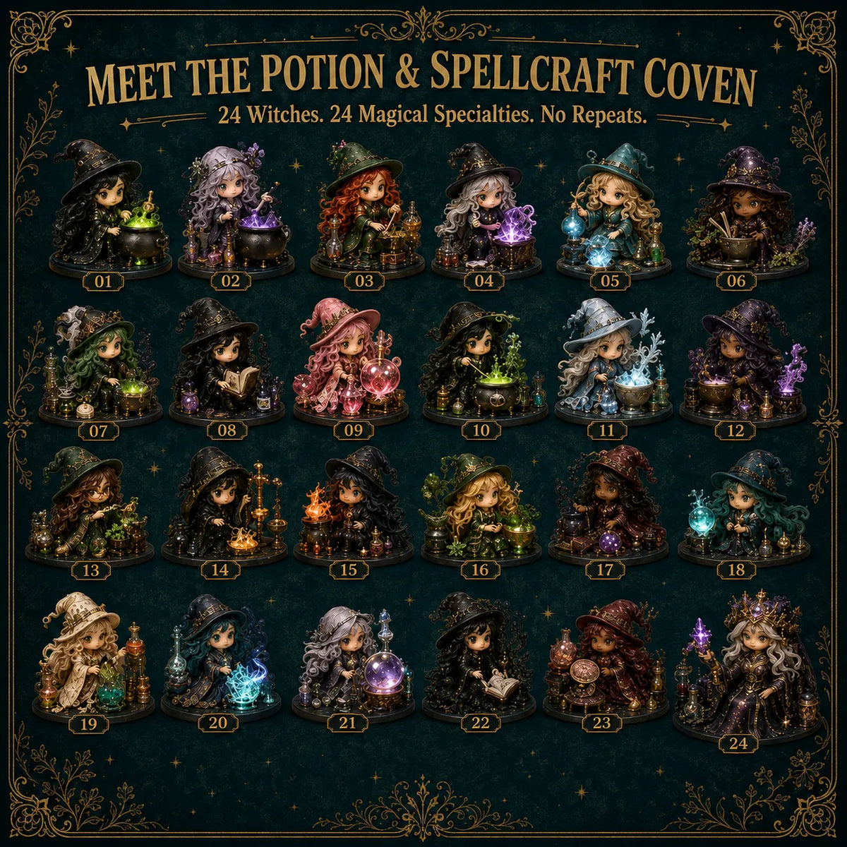 🧙‍♀️TODAY ONLY 49% OFF – Witch Advent Calendar | 24 Days of Magical Witchy Surprises | Limited Edition Collectible Mini Figures✨