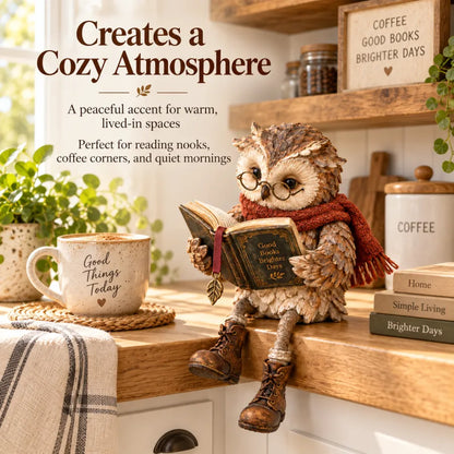 🦉 Reading Owl Figurine – Charming Book Lover Decor & Gift