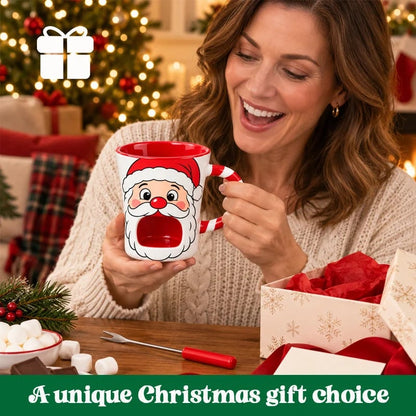 🎅Christmas Chocolate Fondue Mug – Ceramic Candle Warmer Cup with Dipping Fork