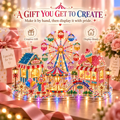 🎡 3D Carnival DIY Crystal Art Kit – Build Your Own Mini Amusement Park