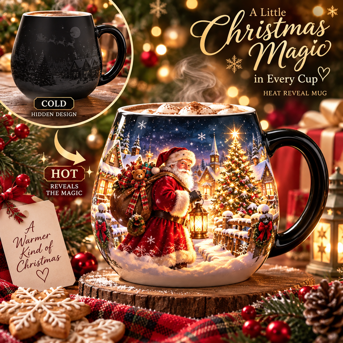 ✨Christmas Magic Color-Changing Mug – Heat Reveal Holiday Gift💫