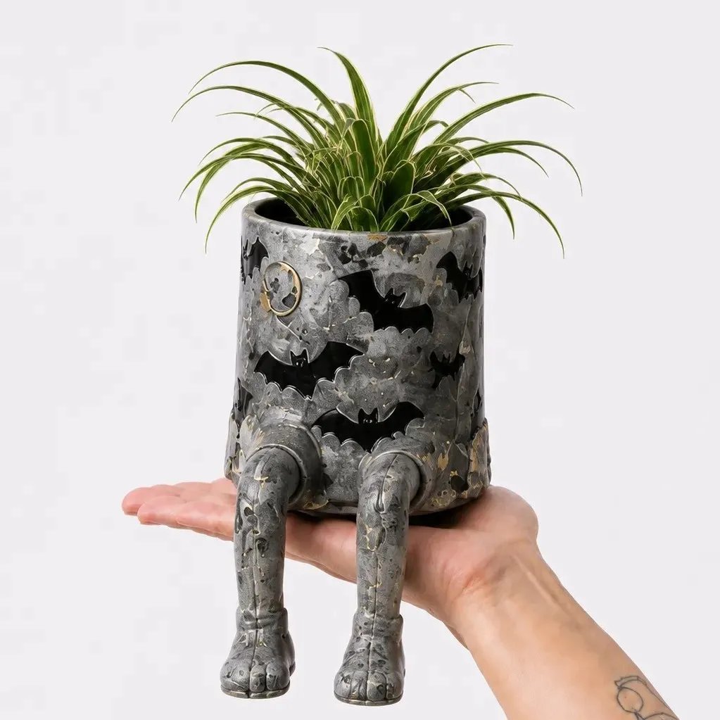 💯 49% OFF – 🎃 Halloween Hanging Leg Planter | Hand-Painted Resin Character Pot for Succulents, Shelves, Desks, Porches & Spooky Seasonal Displays 🪴