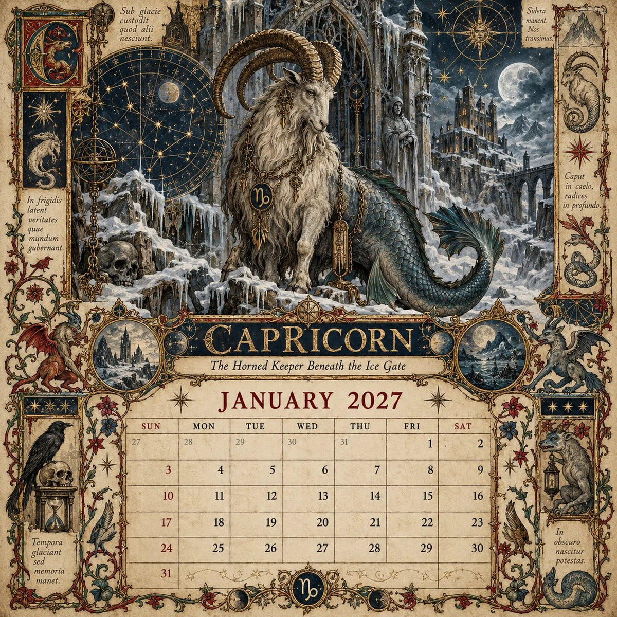 ⏳ Last Day 49% OFF – 🔮 2027 Zodiac Grimoire Desk Calendar | 12 Medieval-Inspired Zodiac Artworks for Astrology & Gothic Art Lovers ✨