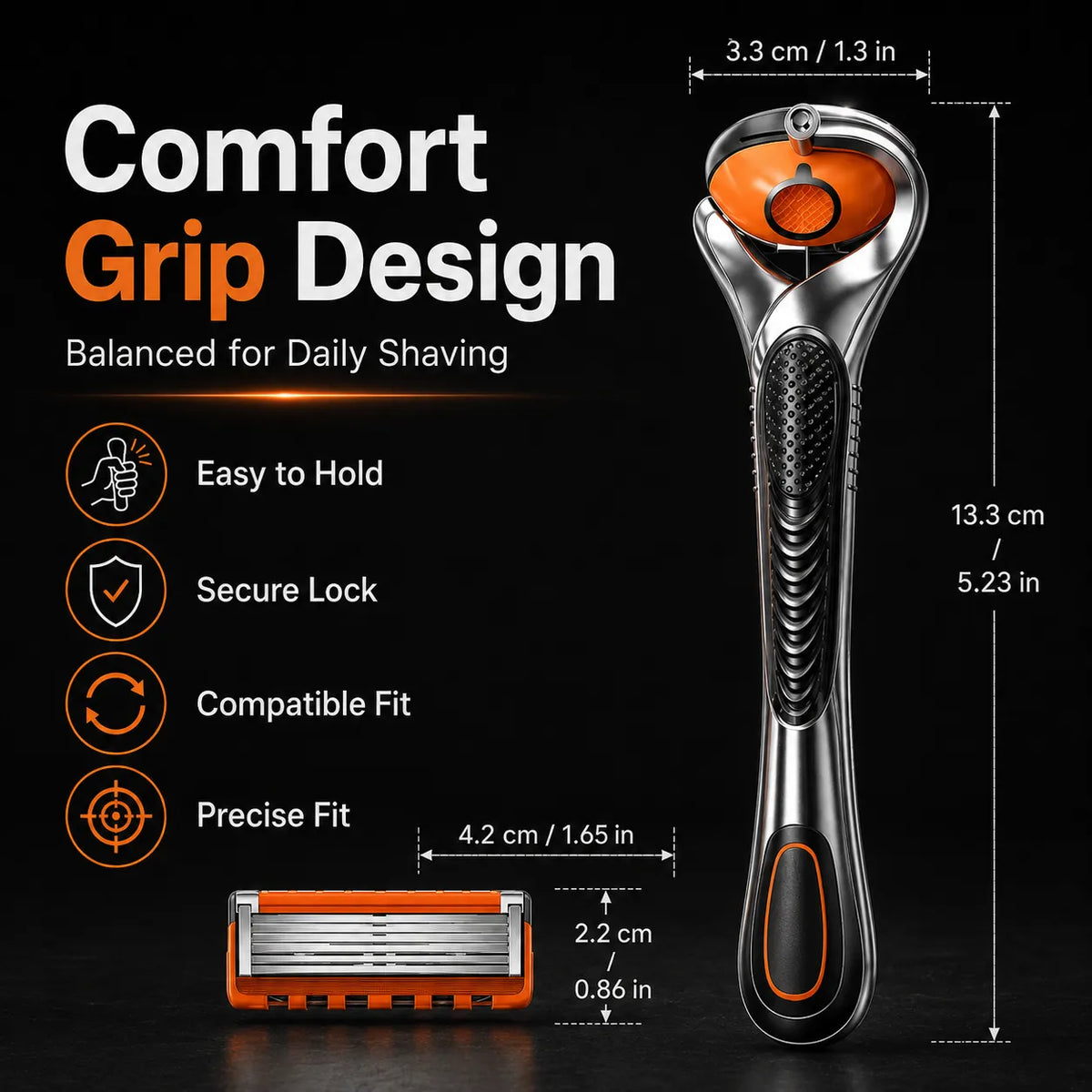 🪒✨Men’s Razor Set, 24 Pcs Replacement Razor Blades Refills with 1 Ergonomic Razor Handle