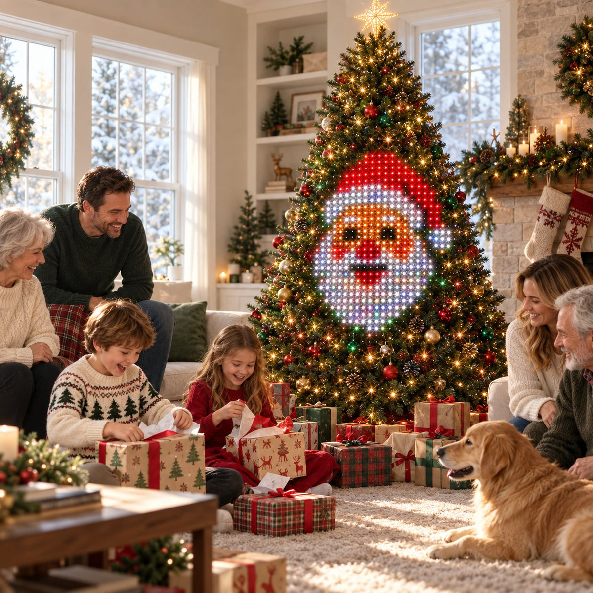 🎅 Smart Pixel Christmas Tree Lights – Custom Animations, Text & Timer | No WiFi Needed🎄