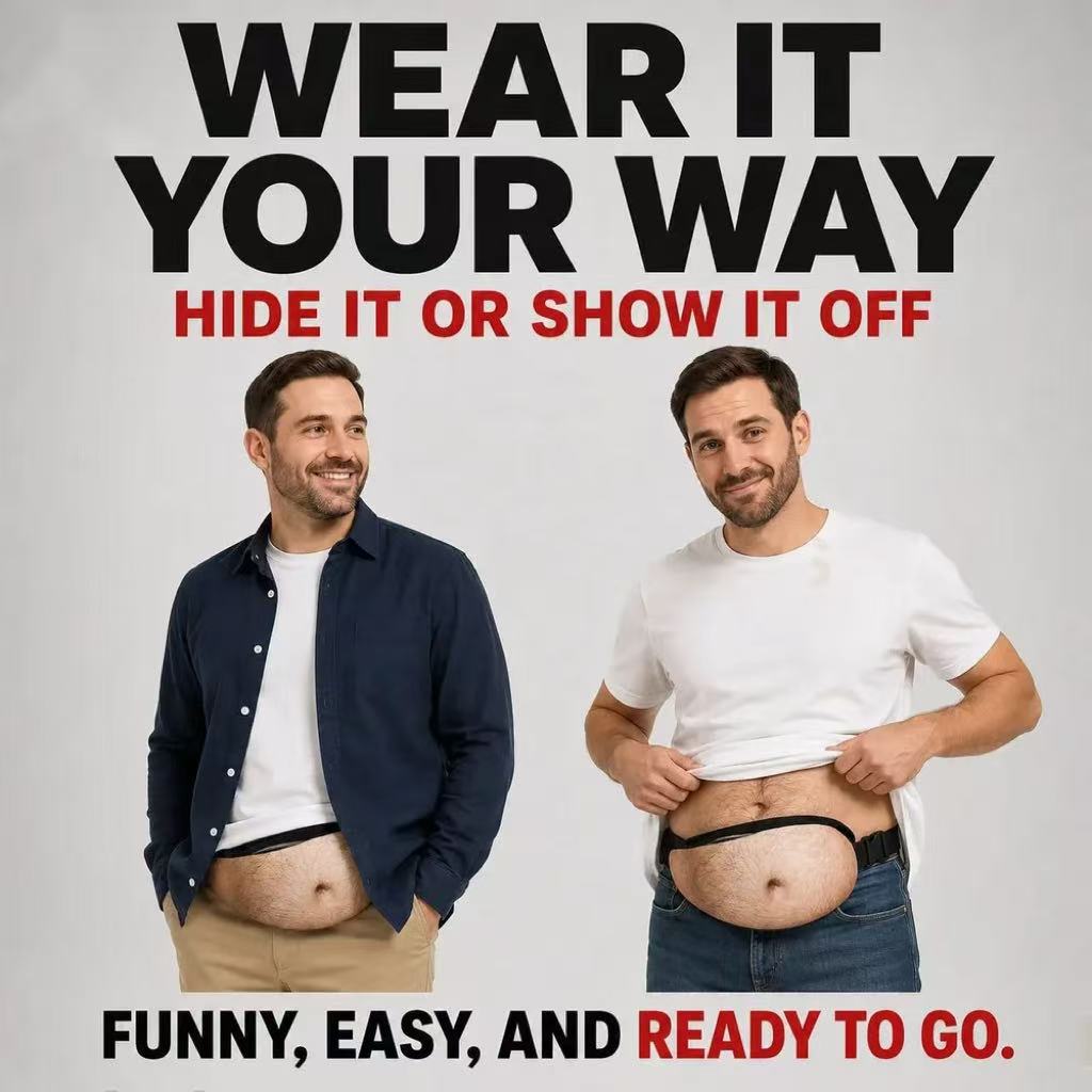 Funny Dad Bod Fanny Pack – Hilarious 3D Gag Gift Waist Bag