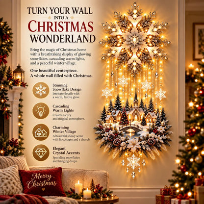 🔥Christmas Snowflake Village Lighted Wall Decor