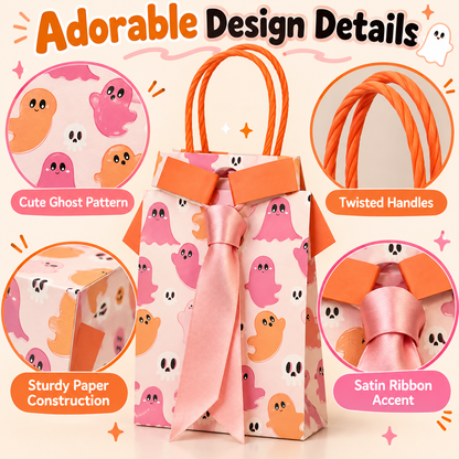 👻🎀 BooBows™ Halloween Ghost Treat Bags – Cute Candy & Gift Bags for Spooky Party Favors