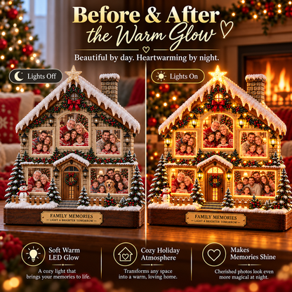 🎄 Family Reunion Memory Christmas Lamp – Lighted Photo House Keepsake