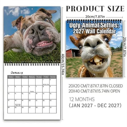 ⏰Limited Stock 49% OFF -📸 Ugly Animal Selfies™ 2027 Wall Calendar – 12 Months of Terrible Angles & Perfect Timing