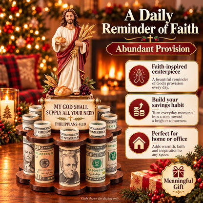 🙏 Bible Verse Savings Challenge Stand – Christian Cash Organizer & Faith-Inspired Gift